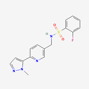 2-fluoro-N-((6-(1-methyl-1H-pyrazol-5-yl)pyridin-3-yl)methyl)benzenesulfonamide
