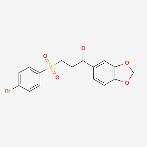 1-(1,3-Benzodioxol-5-yl)-3-[(4-bromophenyl)sulfonyl]-1-propanone