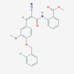 B2998339 Methyl 2-[[(Z)-3-[4-[(2-chlorophenyl)methoxy]-3-methoxyphenyl]-2-cyanoprop-2-enoyl]amino]benzoate CAS No. 380477-73-6