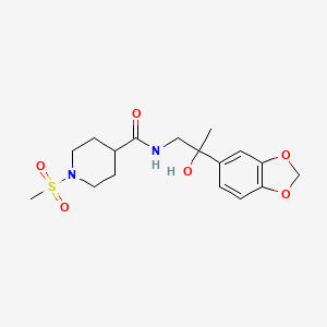 molecular formula C17H24N2O6S B2998340 N-(2-(benzo[d][1,3]dioxol-5-yl)-2-hydroxypropyl)-1-(methylsulfonyl)piperidine-4-carboxamide CAS No. 1795301-39-1