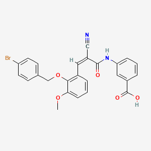 3-[[(Z)-3-[2-[(4-Bromophenyl)methoxy]-3-methoxyphenyl]-2-cyanoprop-2-enoyl]amino]benzoic acid