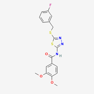 N-(5-((3-fluorobenzyl)thio)-1,3,4-thiadiazol-2-yl)-3,4-dimethoxybenzamide