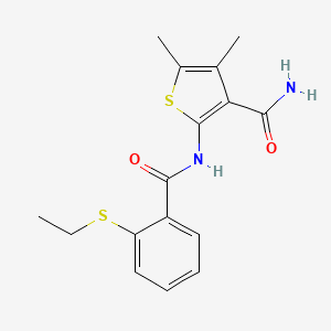 molecular formula C16H18N2O2S2 B2998365 2-(2-(Ethylthio)benzamido)-4,5-dimethylthiophene-3-carboxamide CAS No. 886918-87-2