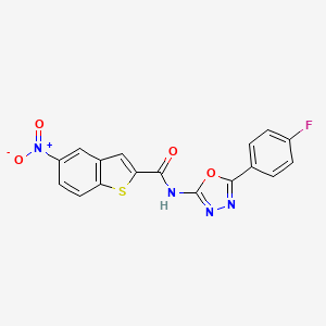 N-[5-(4-fluorophenyl)-1,3,4-oxadiazol-2-yl]-5-nitro-1-benzothiophene-2-carboxamide