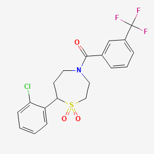 (7-(2-Chlorophenyl)-1,1-dioxido-1,4-thiazepan-4-yl)(3-(trifluoromethyl)phenyl)methanone
