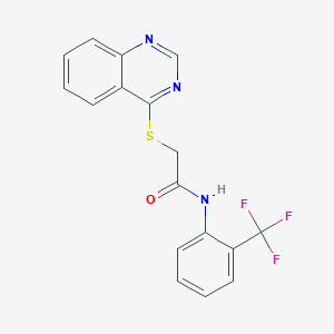 molecular formula C17H12F3N3OS B2998381 2-(quinazolin-4-ylthio)-N-(2-(trifluoromethyl)phenyl)acetamide CAS No. 721905-84-6