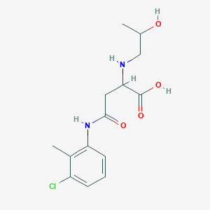 molecular formula C14H19ClN2O4 B2998398 4-((3-Chloro-2-methylphenyl)amino)-2-((2-hydroxypropyl)amino)-4-oxobutanoic acid CAS No. 1047683-11-3