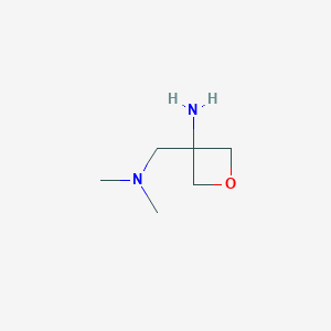 molecular formula C6H14N2O B2998409 3-[(Dimethylamino)methyl]oxetan-3-amine CAS No. 2141347-88-6