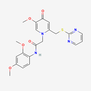 N-(2,4-dimethoxyphenyl)-2-(5-methoxy-4-oxo-2-((pyrimidin-2-ylthio)methyl)pyridin-1(4H)-yl)acetamide