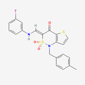 (3Z)-3-{[(3-fluorophenyl)amino]methylene}-1-(4-methylbenzyl)-1H-thieno[3,2-c][1,2]thiazin-4(3H)-one 2,2-dioxide