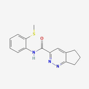 molecular formula C15H15N3OS B2998439 N-(2-Methylsulfanylphenyl)-6,7-dihydro-5H-cyclopenta[c]pyridazine-3-carboxamide CAS No. 2415573-26-9