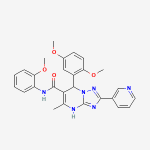 molecular formula C27H26N6O4 B2998445 7-(2,5-dimethoxyphenyl)-N-(2-methoxyphenyl)-5-methyl-2-(pyridin-3-yl)-4,7-dihydro-[1,2,4]triazolo[1,5-a]pyrimidine-6-carboxamide CAS No. 540504-60-7