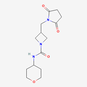 3-[(2,5-dioxopyrrolidin-1-yl)methyl]-N-(oxan-4-yl)azetidine-1-carboxamide