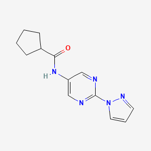 N-(2-(1H-pyrazol-1-yl)pyrimidin-5-yl)cyclopentanecarboxamide