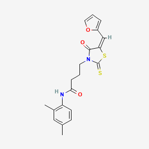 (E)-N-(2,4-dimethylphenyl)-4-(5-(furan-2-ylmethylene)-4-oxo-2-thioxothiazolidin-3-yl)butanamide