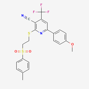 2-[(2-Tosylethyl)thio]-4-(trifluoromethyl)-6-(4-methoxyphenyl)pyridine-3-carbonitrile
