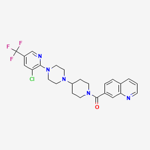 7-(4-{4-[3-Chloro-5-(trifluoromethyl)pyridin-2-yl]piperazin-1-yl}piperidine-1-carbonyl)quinoline