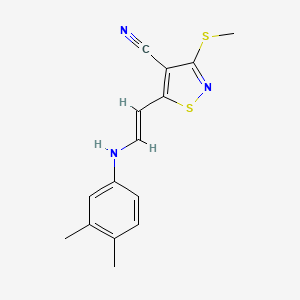 5-[2-(3,4-Dimethylanilino)vinyl]-3-(methylsulfanyl)-4-isothiazolecarbonitrile