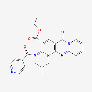 (E)-ethyl 1-isobutyl-2-(isonicotinoylimino)-5-oxo-2,5-dihydro-1H-dipyrido[1,2-a:2',3'-d]pyrimidine-3-carboxylate