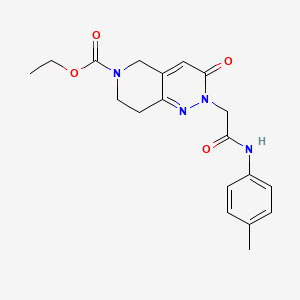 molecular formula C19H22N4O4 B2998484 ethyl 2-{2-[(4-methylphenyl)amino]-2-oxoethyl}-3-oxo-3,5,7,8-tetrahydropyrido[4,3-c]pyridazine-6(2H)-carboxylate CAS No. 1326838-80-5