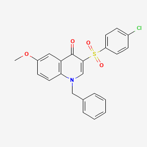 1-Benzyl-3-(4-chlorophenyl)sulfonyl-6-methoxyquinolin-4-one