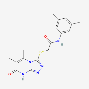 2-((5,6-dimethyl-7-oxo-7,8-dihydro-[1,2,4]triazolo[4,3-a]pyrimidin-3-yl)thio)-N-(3,5-dimethylphenyl)acetamide