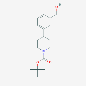 molecular formula C17H25NO3 B2998500 Tert-butyl 4-[3-(hydroxymethyl)phenyl]piperidine-1-carboxylate CAS No. 909422-39-5