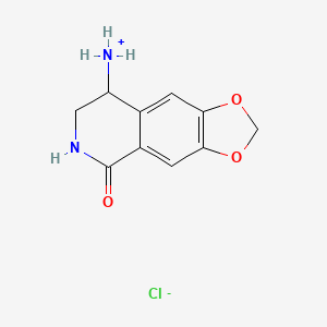 molecular formula C10H11ClN2O3 B2998502 5-Oxo-5,6,7,8-tetrahydro[1,3]dioxolo[4,5-g]isoquinolin-8-aminium chloride CAS No. 1047974-79-7