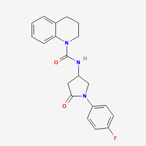 molecular formula C20H20FN3O2 B2998513 N-(1-(4-fluorophenyl)-5-oxopyrrolidin-3-yl)-3,4-dihydroquinoline-1(2H)-carboxamide CAS No. 894014-58-5