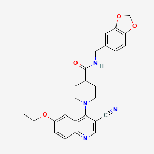 molecular formula C26H26N4O4 B2998519 N-[2-(2,6-difluorobenzoyl)-3-(pyrrolidin-1-ylcarbonyl)-1,2,3,4-tetrahydroisoquinolin-7-yl]acetamide CAS No. 1226453-46-8