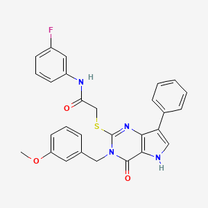 N-(3-fluorophenyl)-2-{[3-(3-methoxybenzyl)-4-oxo-7-phenyl-4,5-dihydro-3H-pyrrolo[3,2-d]pyrimidin-2-yl]sulfanyl}acetamide