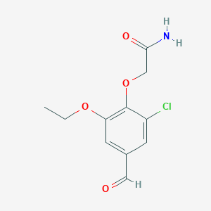 molecular formula C11H12ClNO4 B2998523 2-(2-Chloro-6-ethoxy-4-formylphenoxy)acetamide CAS No. 692271-85-5