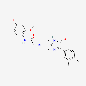 molecular formula C25H30N4O4 B2998529 N-(2,4-dimethoxyphenyl)-2-(2-(3,4-dimethylphenyl)-3-oxo-1,4,8-triazaspiro[4.5]dec-1-en-8-yl)acetamide CAS No. 1189904-88-8