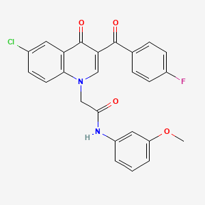 molecular formula C25H18ClFN2O4 B2998537 2-(6-chloro-3-(4-fluorobenzoyl)-4-oxoquinolin-1(4H)-yl)-N-(3-methoxyphenyl)acetamide CAS No. 895654-02-1