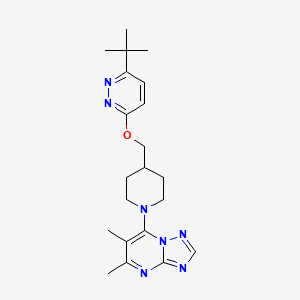 molecular formula C21H29N7O B2998539 7-[4-[(6-Tert-butylpyridazin-3-yl)oxymethyl]piperidin-1-yl]-5,6-dimethyl-[1,2,4]triazolo[1,5-a]pyrimidine CAS No. 2320214-82-0
