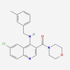 {6-Chloro-4-[(3-methylbenzyl)amino]quinolin-3-yl}(morpholin-4-yl)methanone