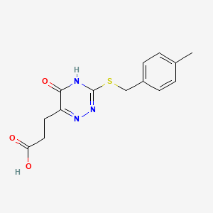 3-(3-((4-Methylbenzyl)thio)-5-oxo-4,5-dihydro-1,2,4-triazin-6-yl)propanoic acid