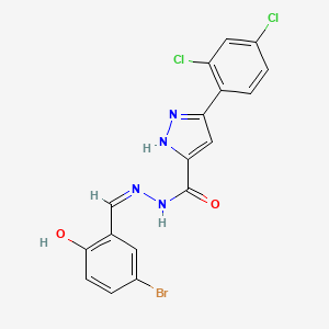 (Z)-N'-(5-bromo-2-hydroxybenzylidene)-3-(2,4-dichlorophenyl)-1H-pyrazole-5-carbohydrazide