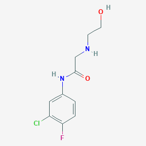 N-(3-chloro-4-fluorophenyl)-2-[(2-hydroxyethyl)amino]acetamide
