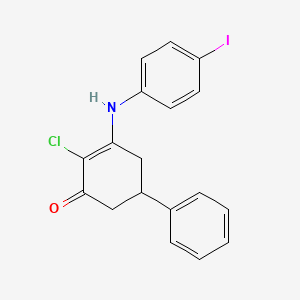 2-Chloro-3-[(4-iodophenyl)amino]-5-phenylcyclohex-2-en-1-one