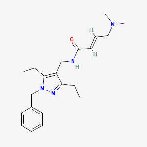 (E)-N-[(1-Benzyl-3,5-diethylpyrazol-4-yl)methyl]-4-(dimethylamino)but-2-enamide