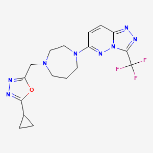 2-Cyclopropyl-5-[[4-[3-(trifluoromethyl)-[1,2,4]triazolo[4,3-b]pyridazin-6-yl]-1,4-diazepan-1-yl]methyl]-1,3,4-oxadiazole