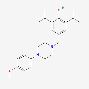molecular formula C24H34N2O2 B2998591 2,6-Diisopropyl-4-{[4-(4-methoxyphenyl)piperazino]methyl}benzenol CAS No. 860649-21-4