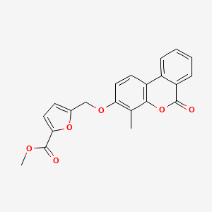 molecular formula C21H16O6 B2998597 Methyl 5-[(4-methyl-6-oxobenzo[c]chromen-3-yl)oxymethyl]furan-2-carboxylate CAS No. 374711-68-9