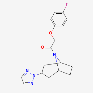 molecular formula C17H19FN4O2 B2998601 1-((1R,5S)-3-(2H-1,2,3-triazol-2-yl)-8-azabicyclo[3.2.1]octan-8-yl)-2-(4-fluorophenoxy)ethanone CAS No. 2109239-53-2