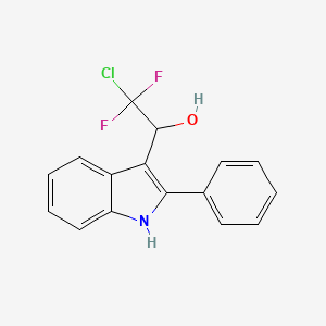 molecular formula C16H12ClF2NO B2998612 2-chloro-2,2-difluoro-1-(2-phenyl-1H-indol-3-yl)-1-ethanol CAS No. 860650-07-3