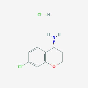 molecular formula C9H11Cl2NO B2998619 (R)-7-Chlorochroman-4-amine hcl CAS No. 2241594-30-7