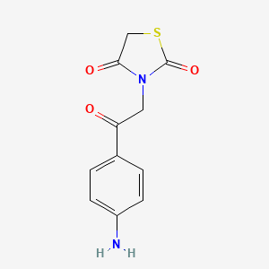 molecular formula C11H10N2O3S B2998621 3-[2-(4-Aminophenyl)-2-oxoethyl]-1,3-thiazolidine-2,4-dione CAS No. 871323-66-9