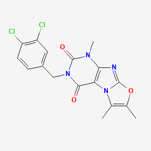 molecular formula C17H14Cl2N4O3 B2998624 3-(3,4-dichlorobenzyl)-1,6,7-trimethyloxazolo[2,3-f]purine-2,4(1H,3H)-dione CAS No. 899997-54-7
