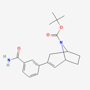 molecular formula C19H24N2O3 B2998629 tert-Butyl 3-(3-carbamoylphenyl)-8-azabicyclo[3.2.1]oct-2-ene-8-carboxylate CAS No. 1101869-79-7